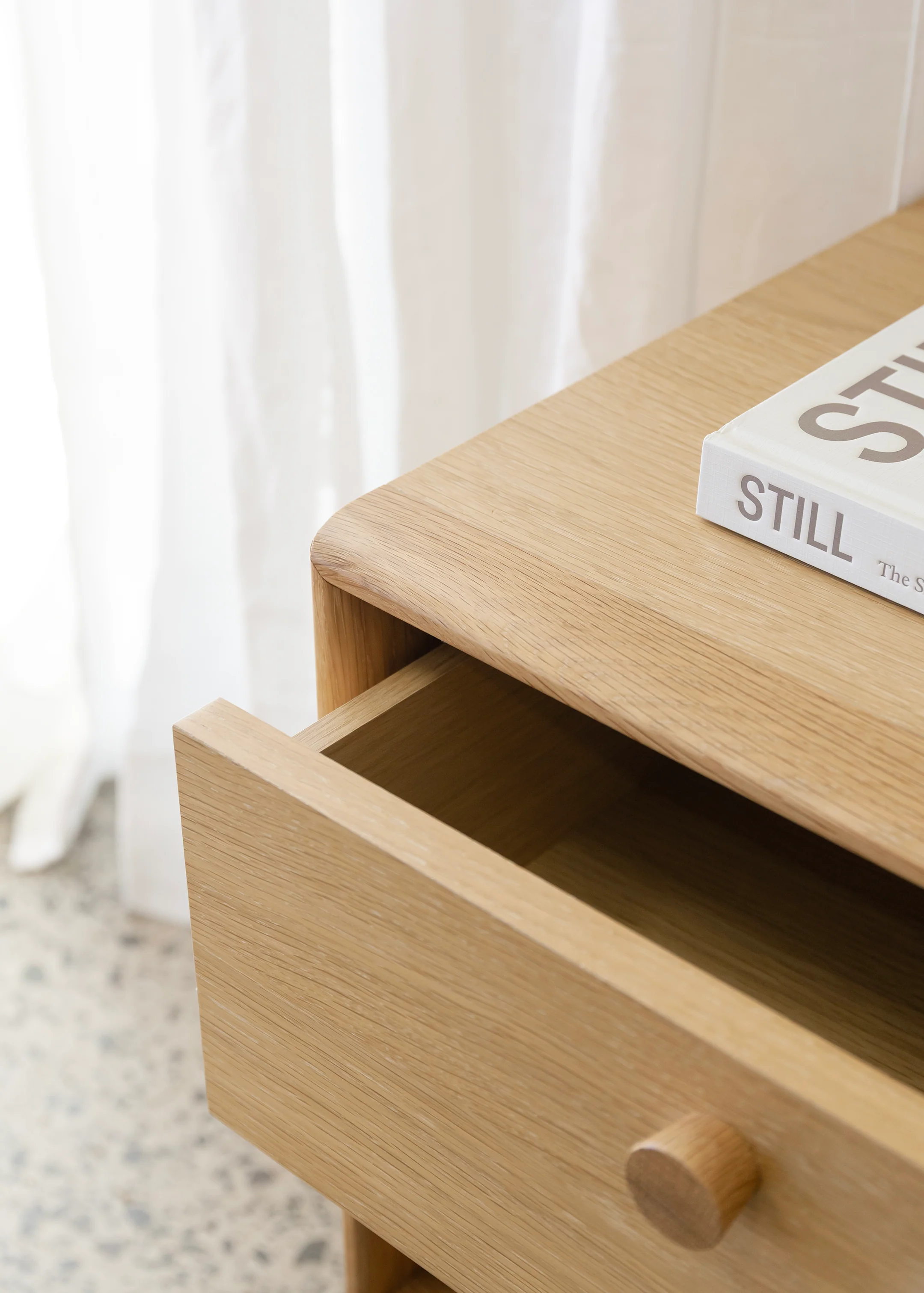 Copenhagen 2 Drawer Bedside Table / Oak - Image 4