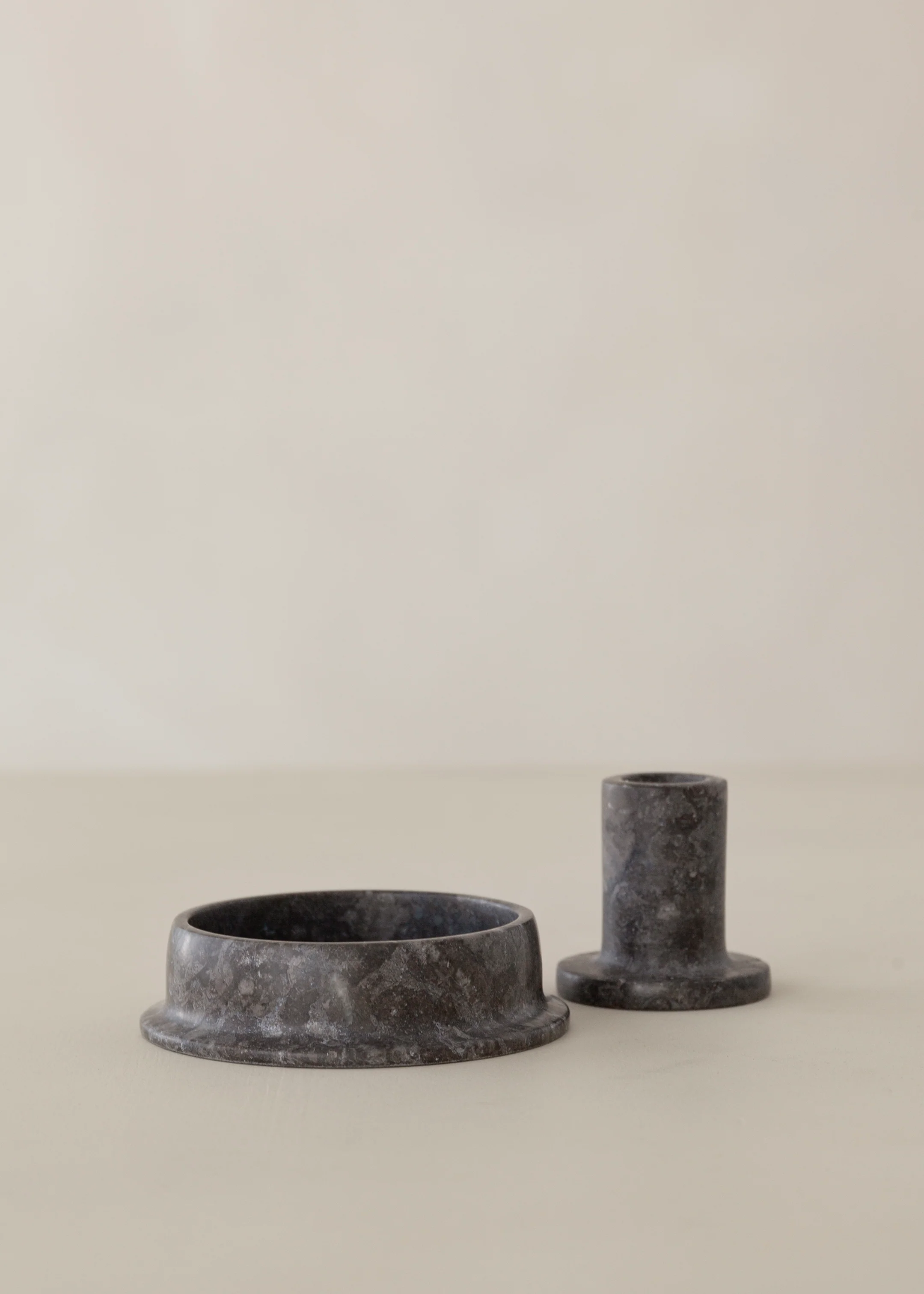 Haru Marble Candle Holder / Black - Image 4