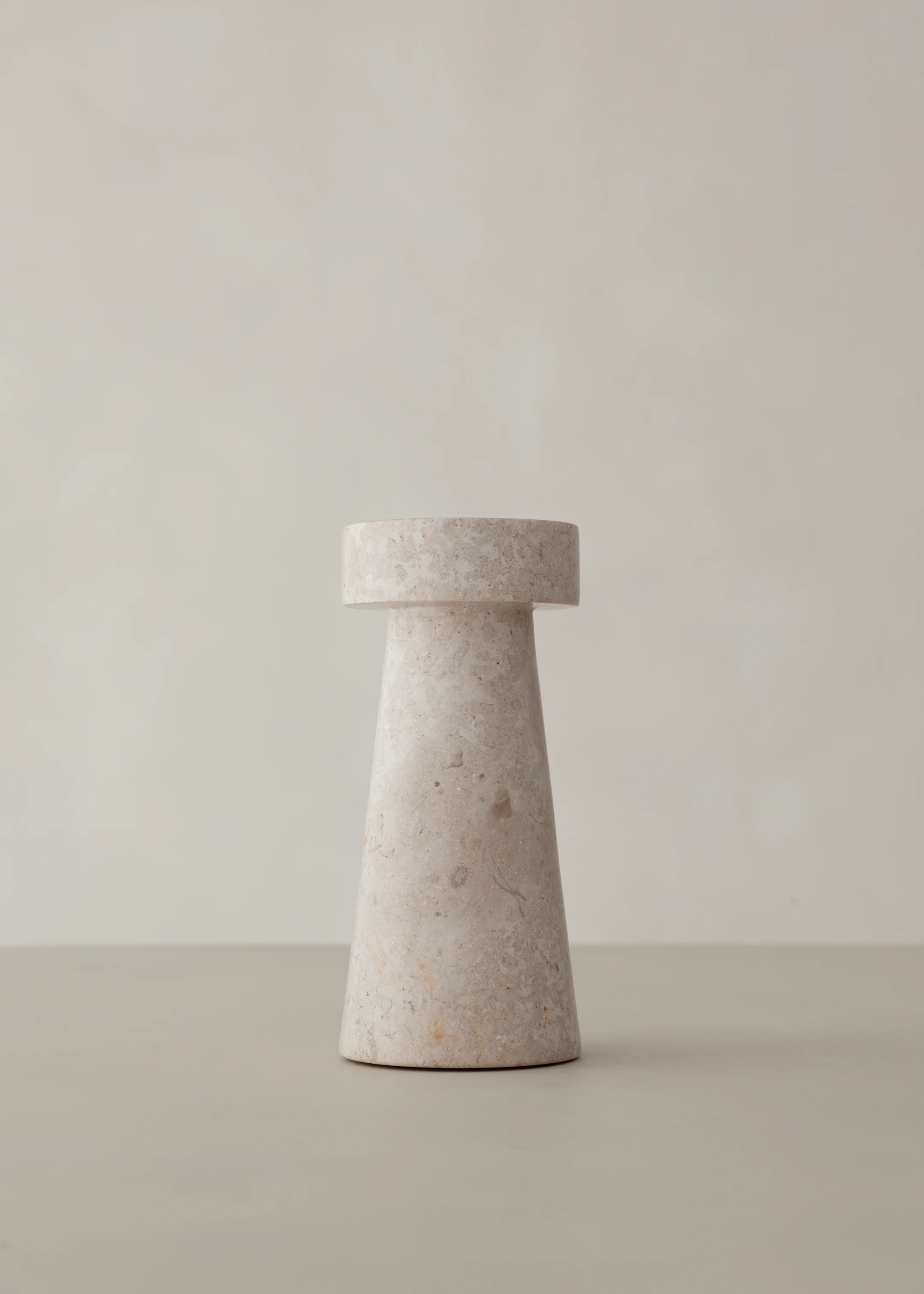 Kiku Marble Candle Holder / Cream - Image 3