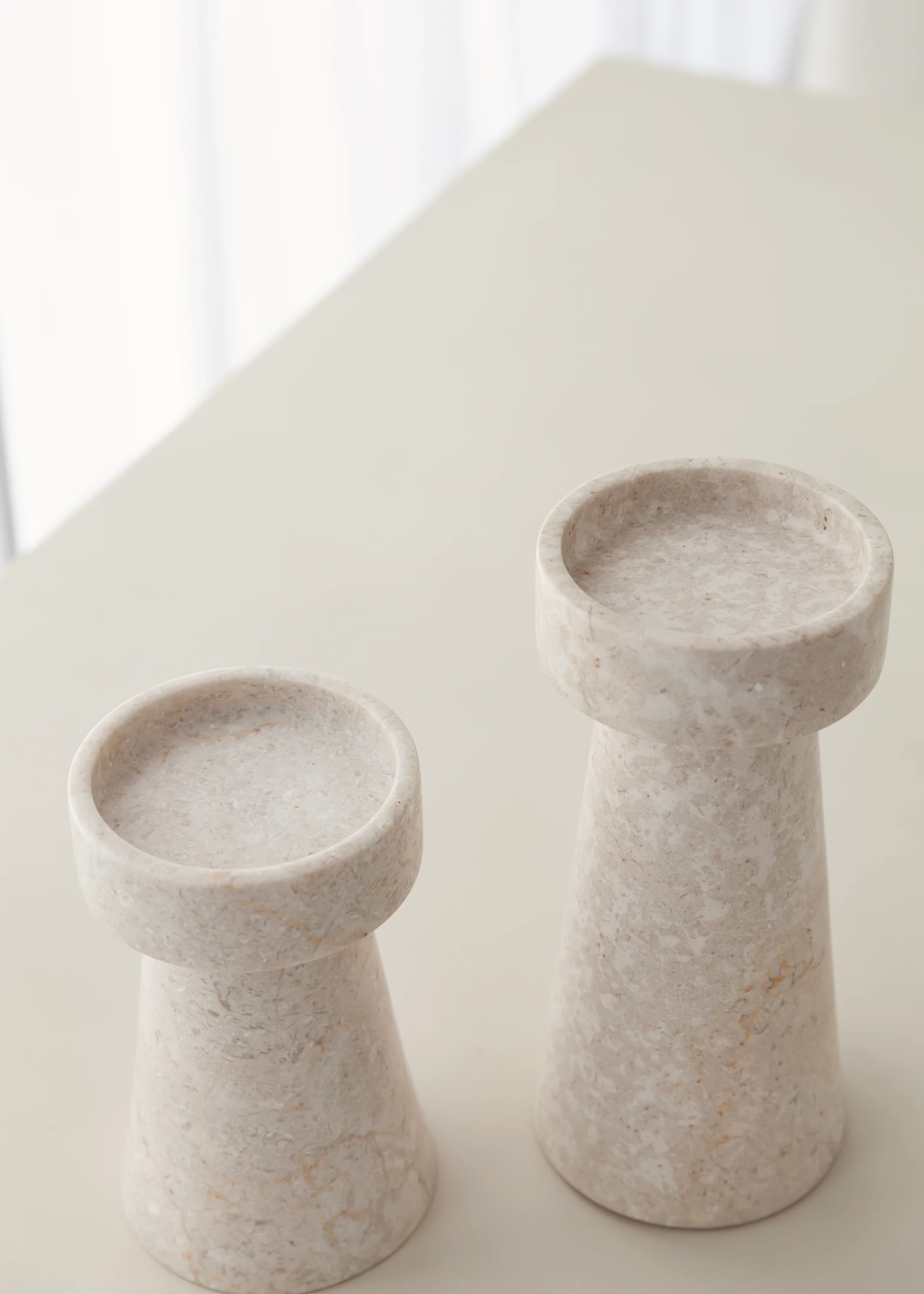 Kiku Marble Candle Holder / Cream - Image 5
