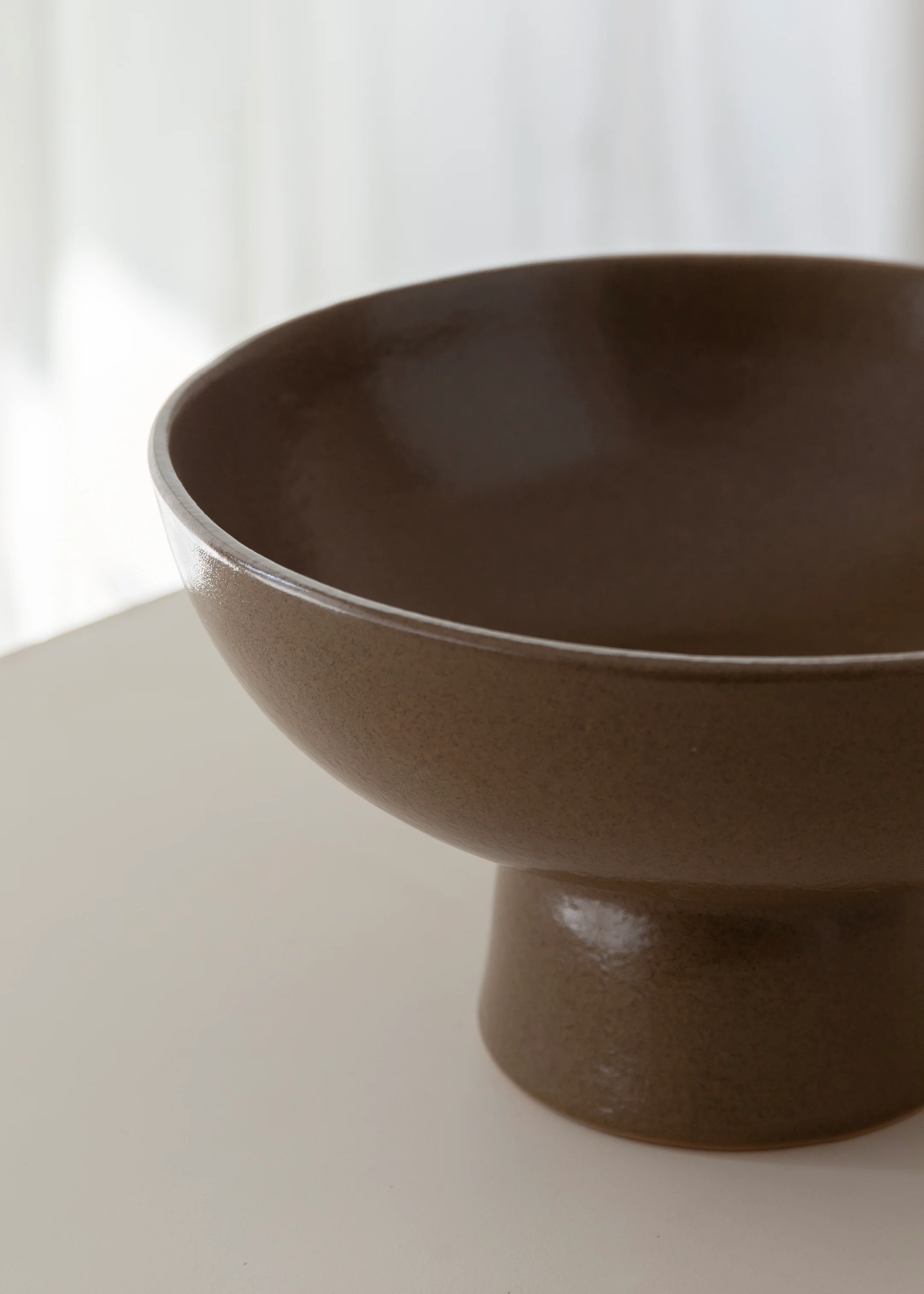 Lara Pedestal Bowl / Olive - Image 3