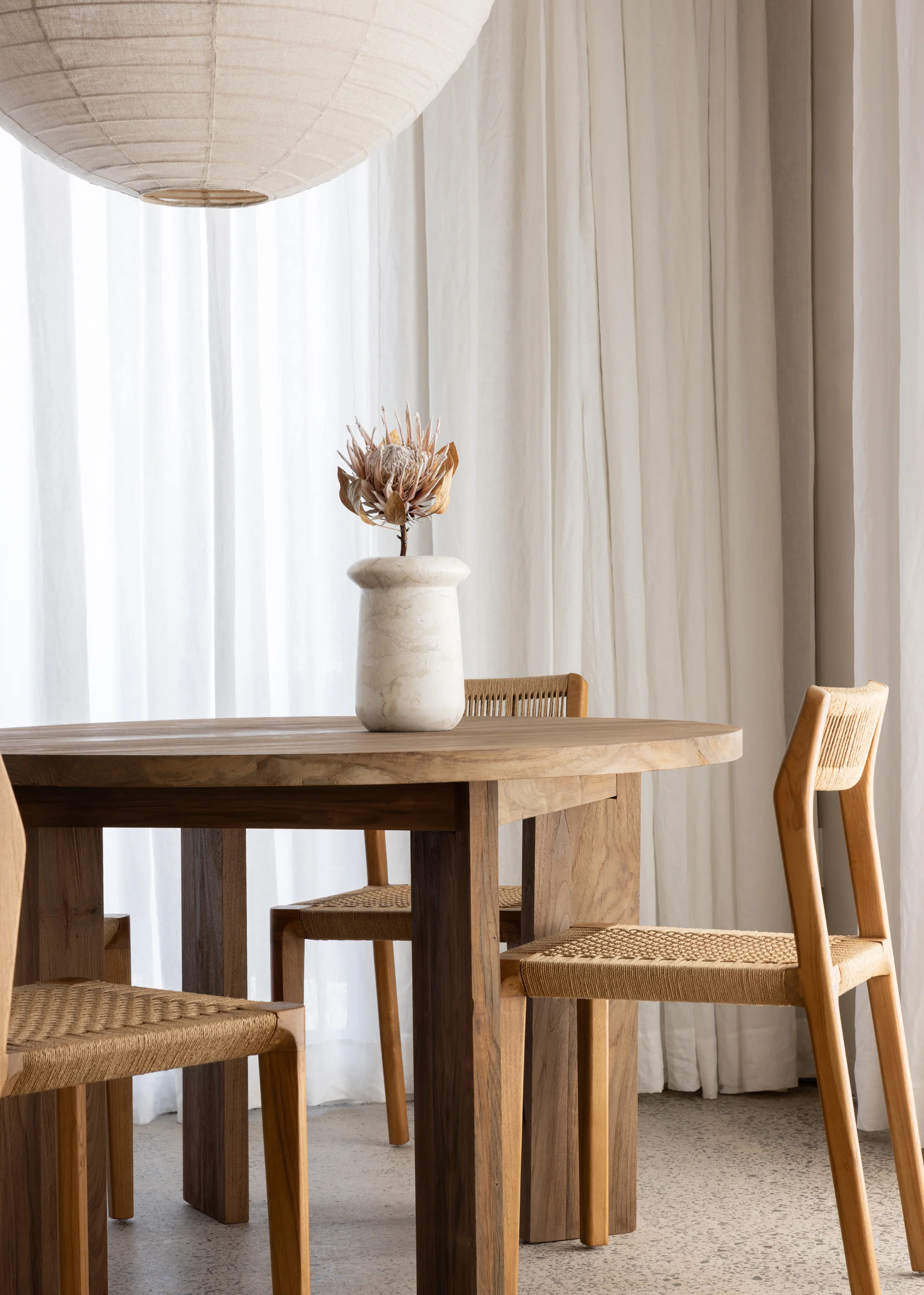Nias Round Dining Table / Dark Teak - Image 6