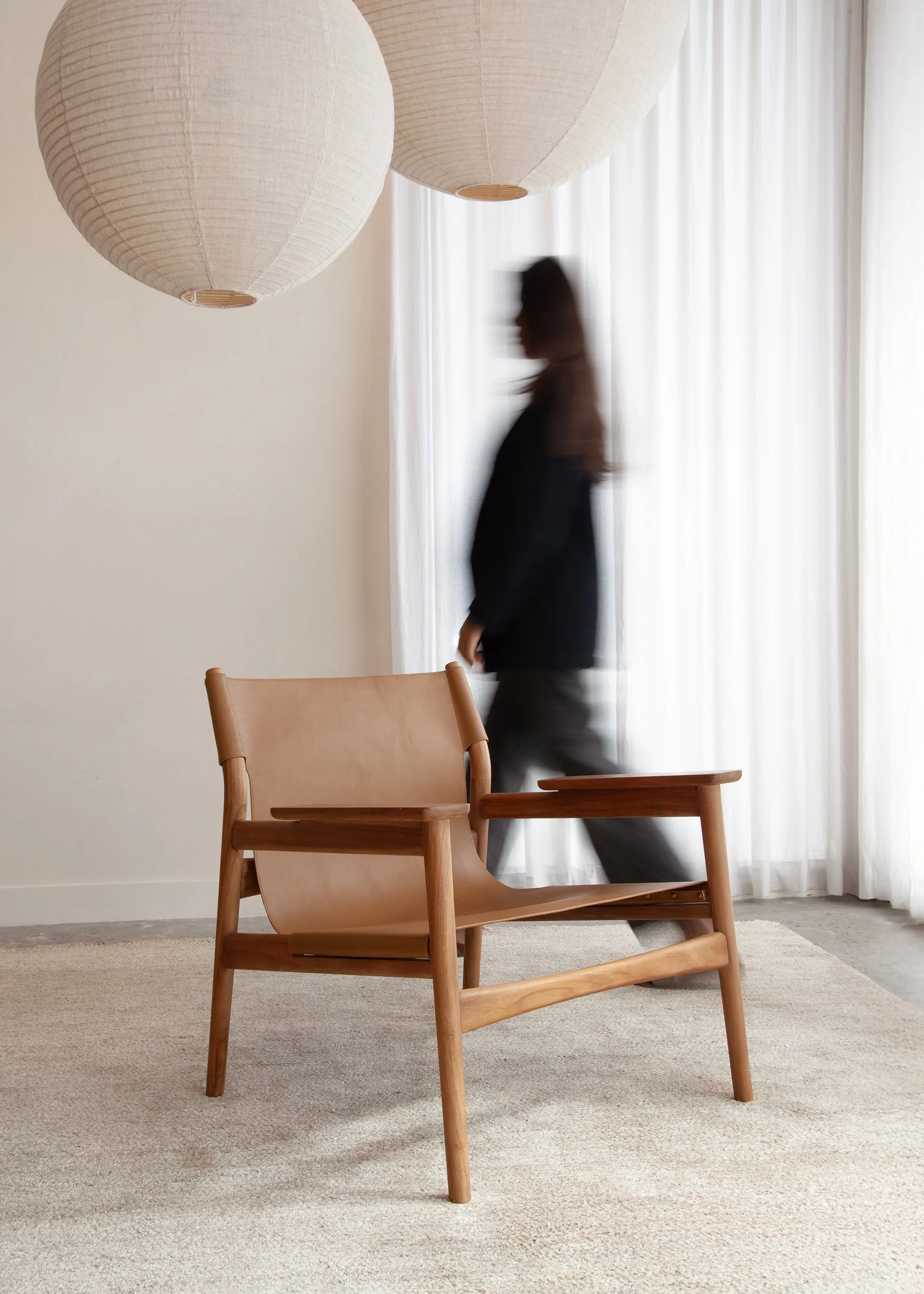 Sana Leather Chair / Tan - Image 3