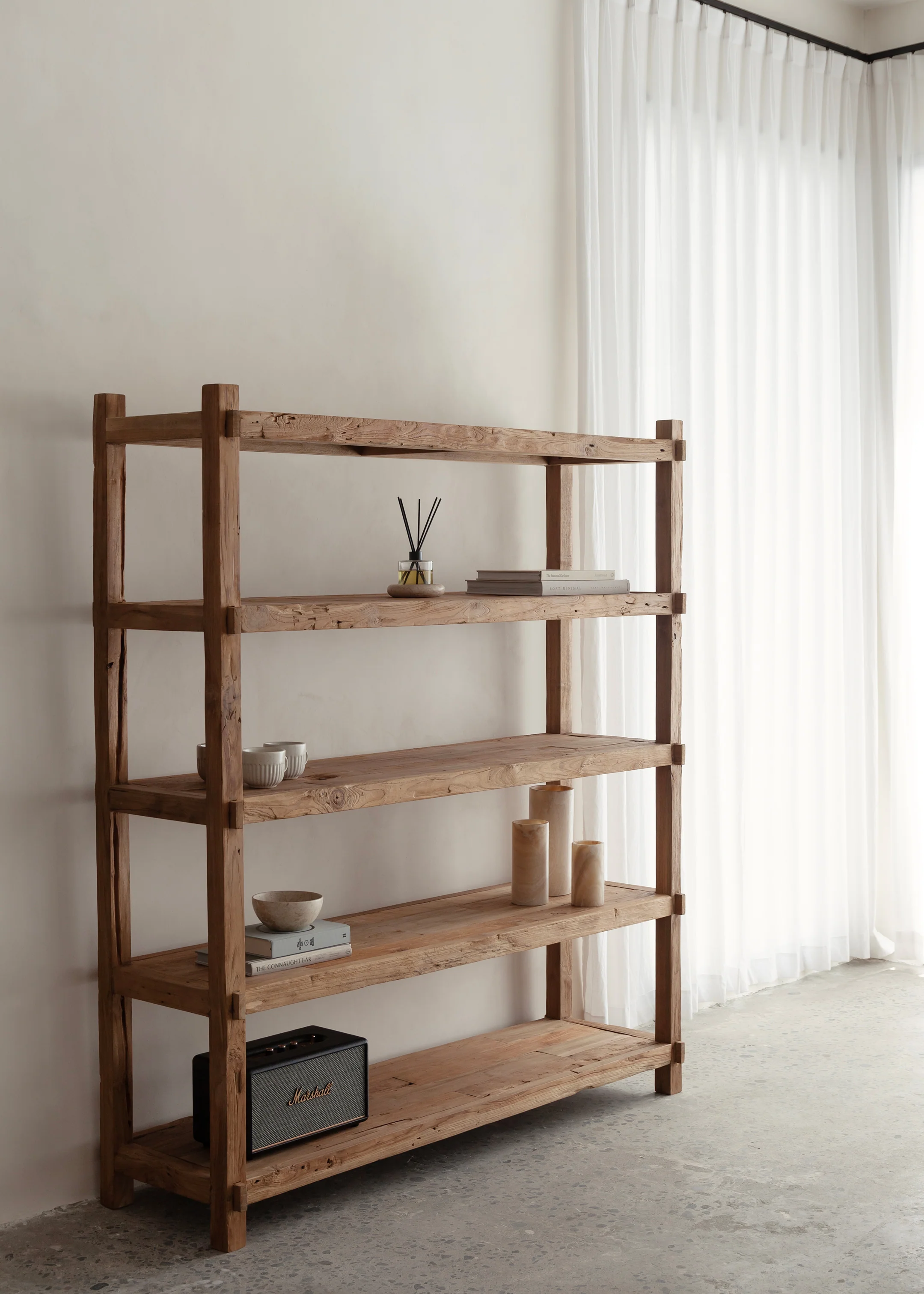 Saya Tall Bookshelf 150cm / Dark Teak - Image 3