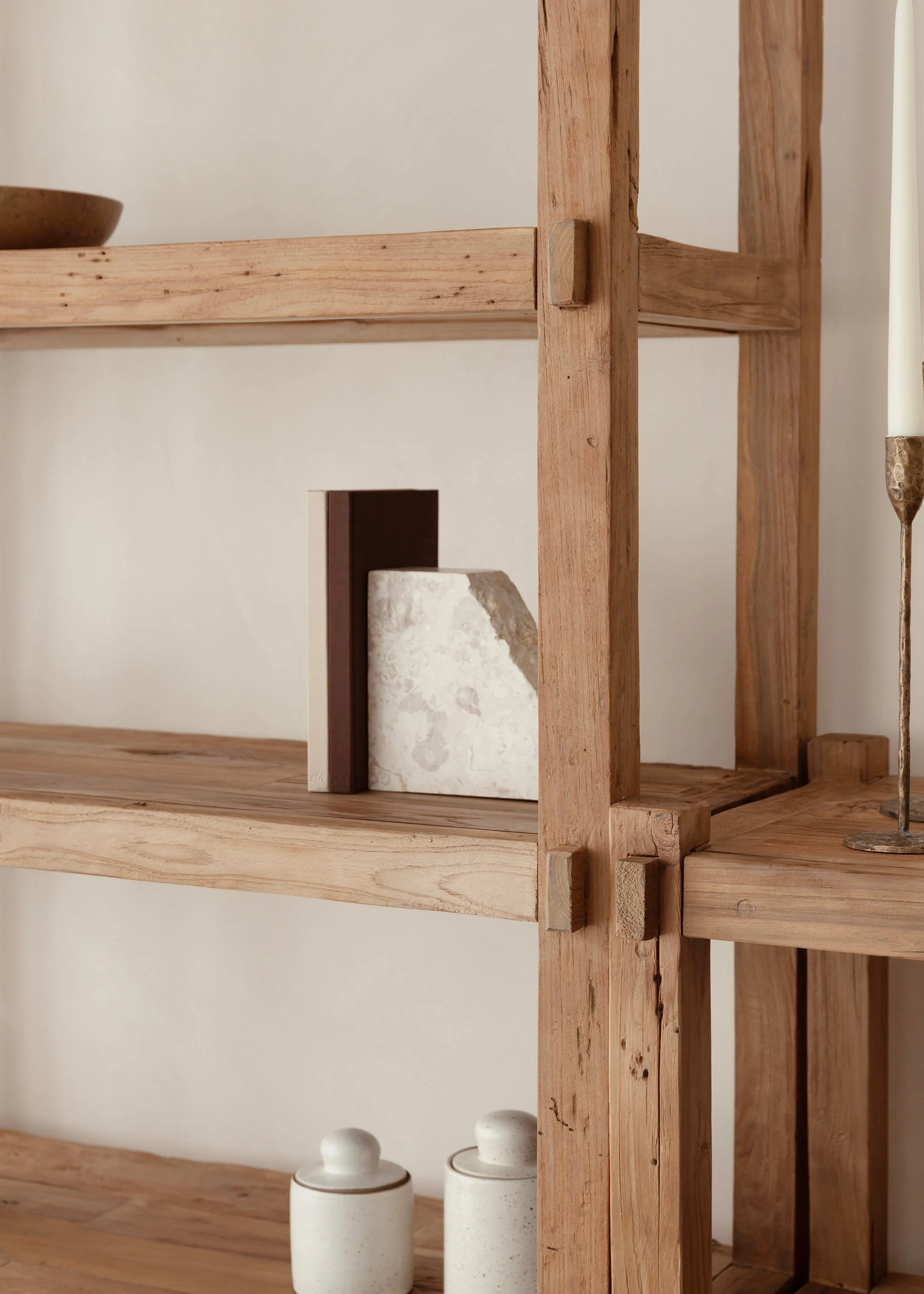 Saya Tall Bookshelf 90cm / Dark Teak - Image 4