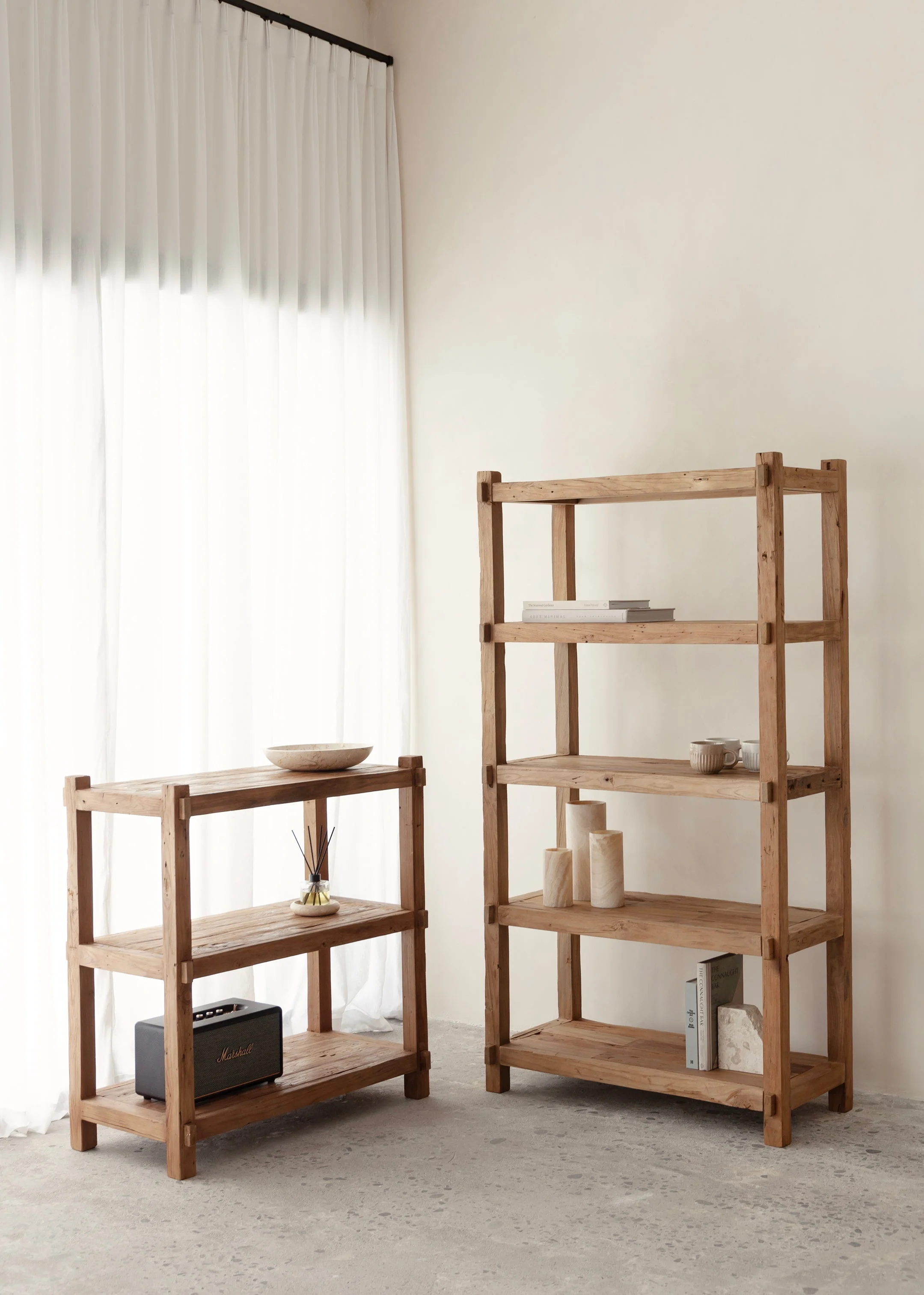 Saya Tall Bookshelf 90cm / Dark Teak - Image 5