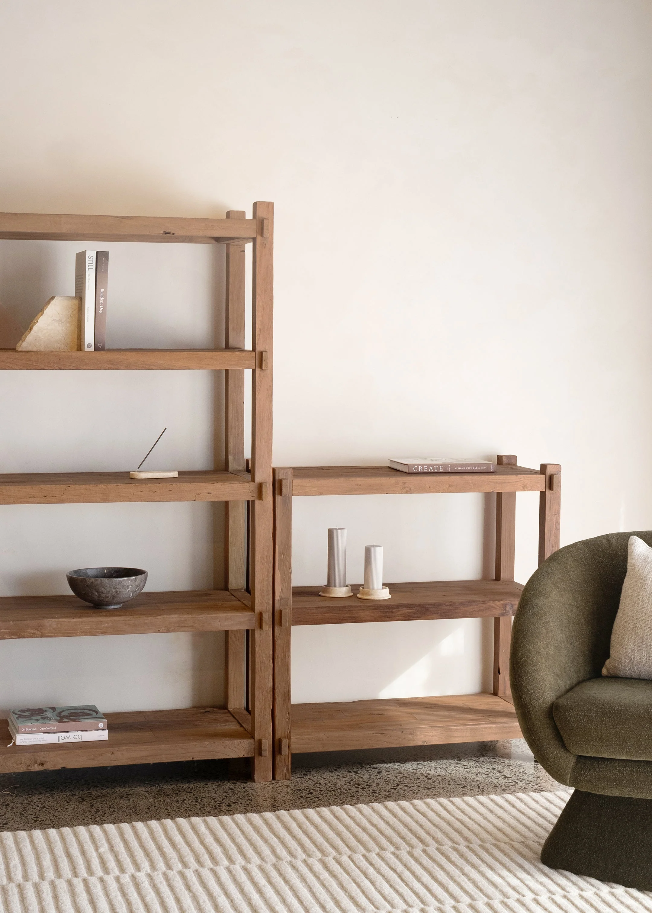 Saya Tall Bookshelf 90cm / Dark Teak - Image 7