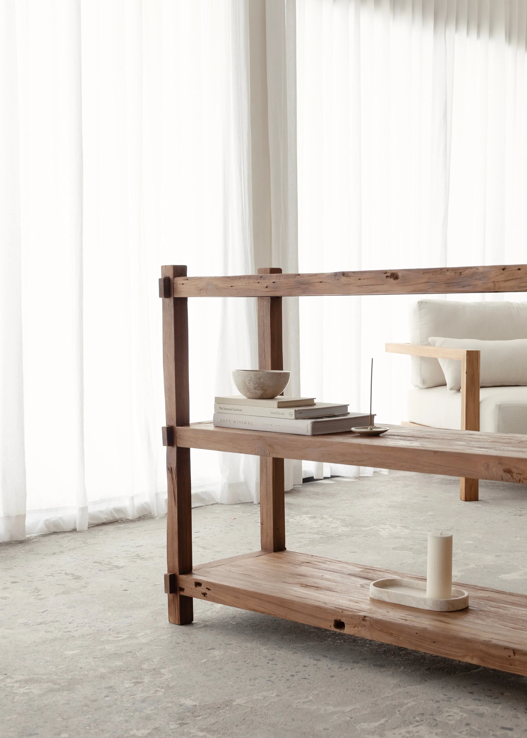 Saya Low Bookshelf 150cm / Dark Teak - Image 5