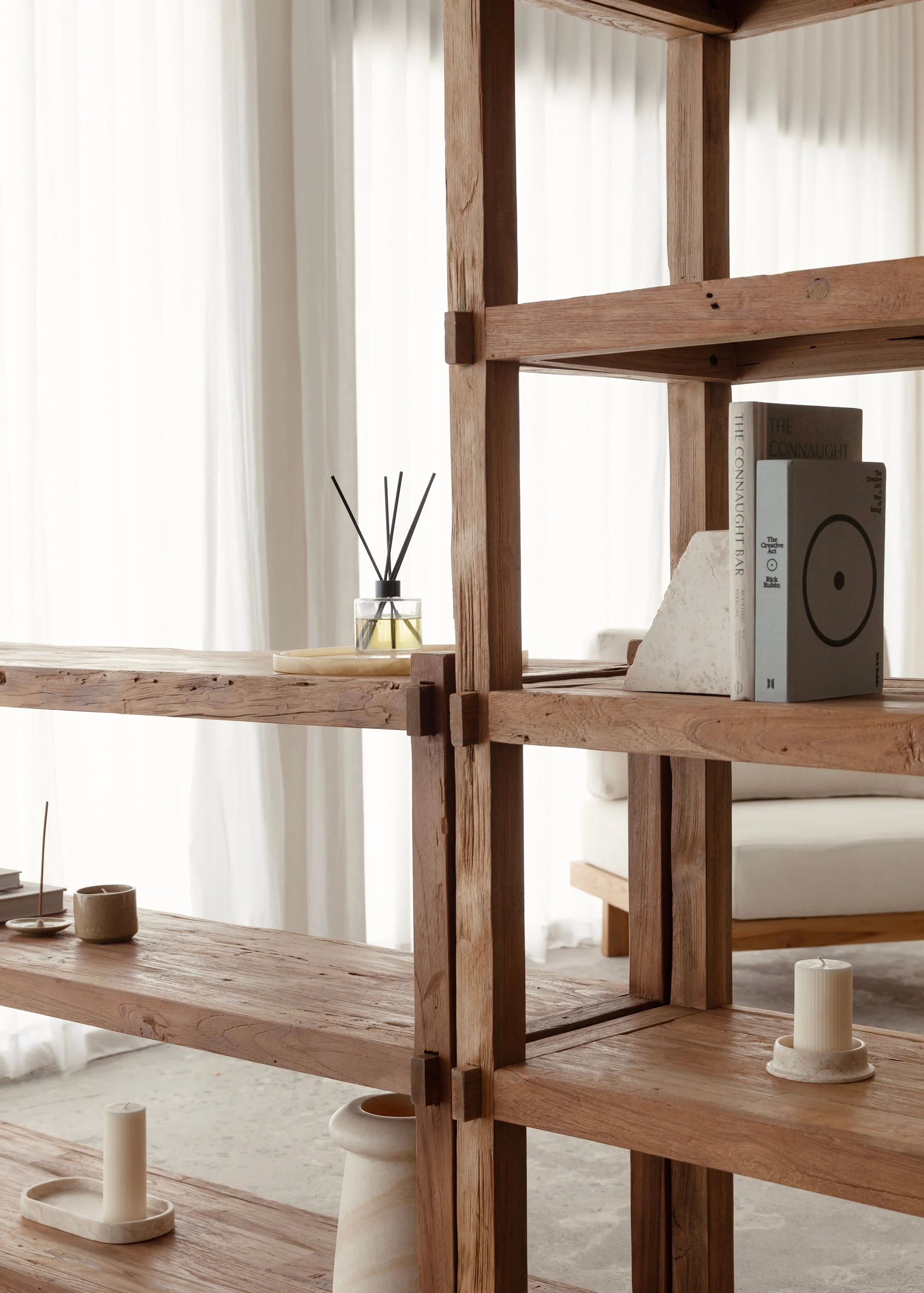 Saya Low Bookshelf 150cm / Dark Teak - Image 7