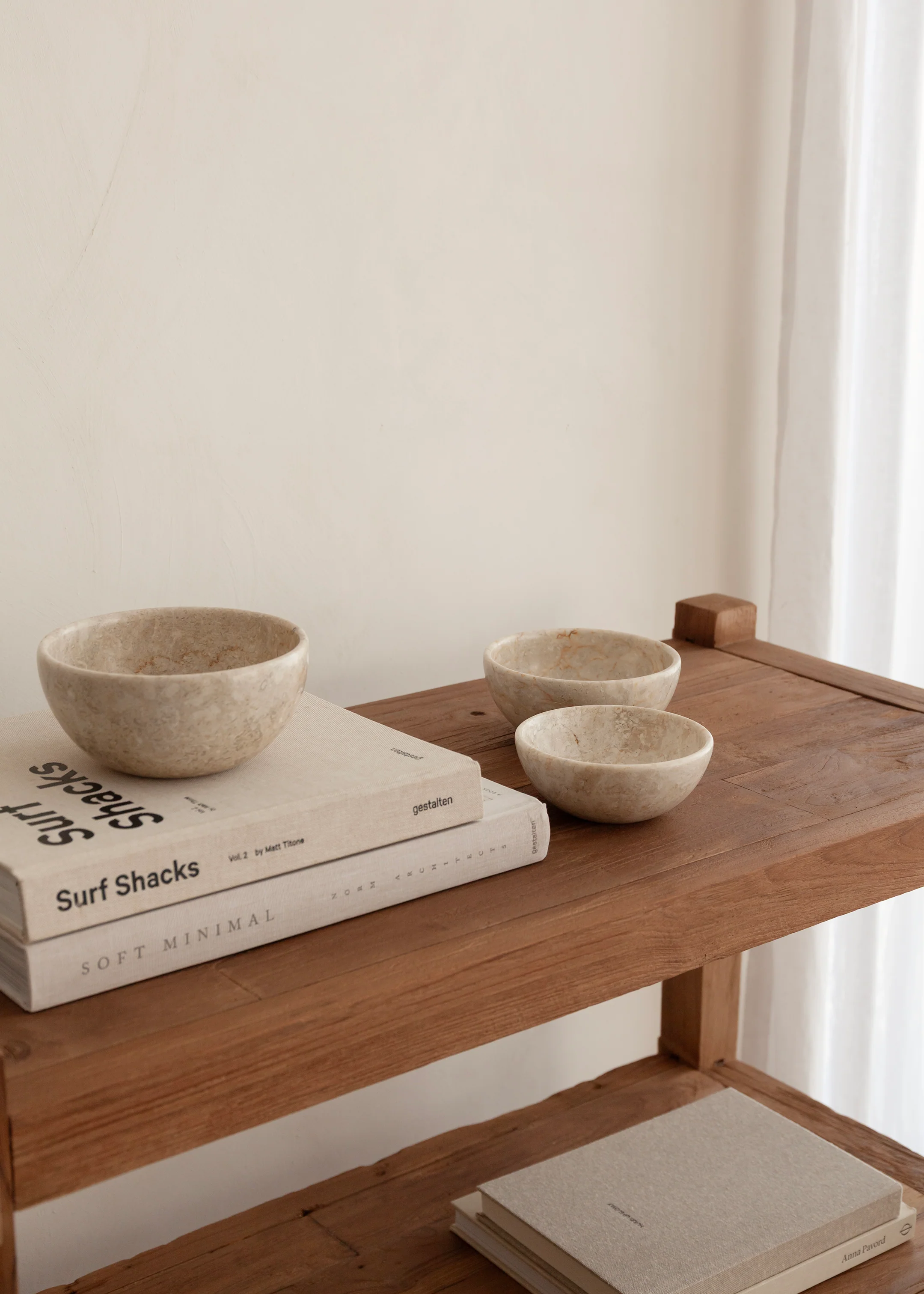 Suki Marble Stacking Bowl Set / Cream - Image 3