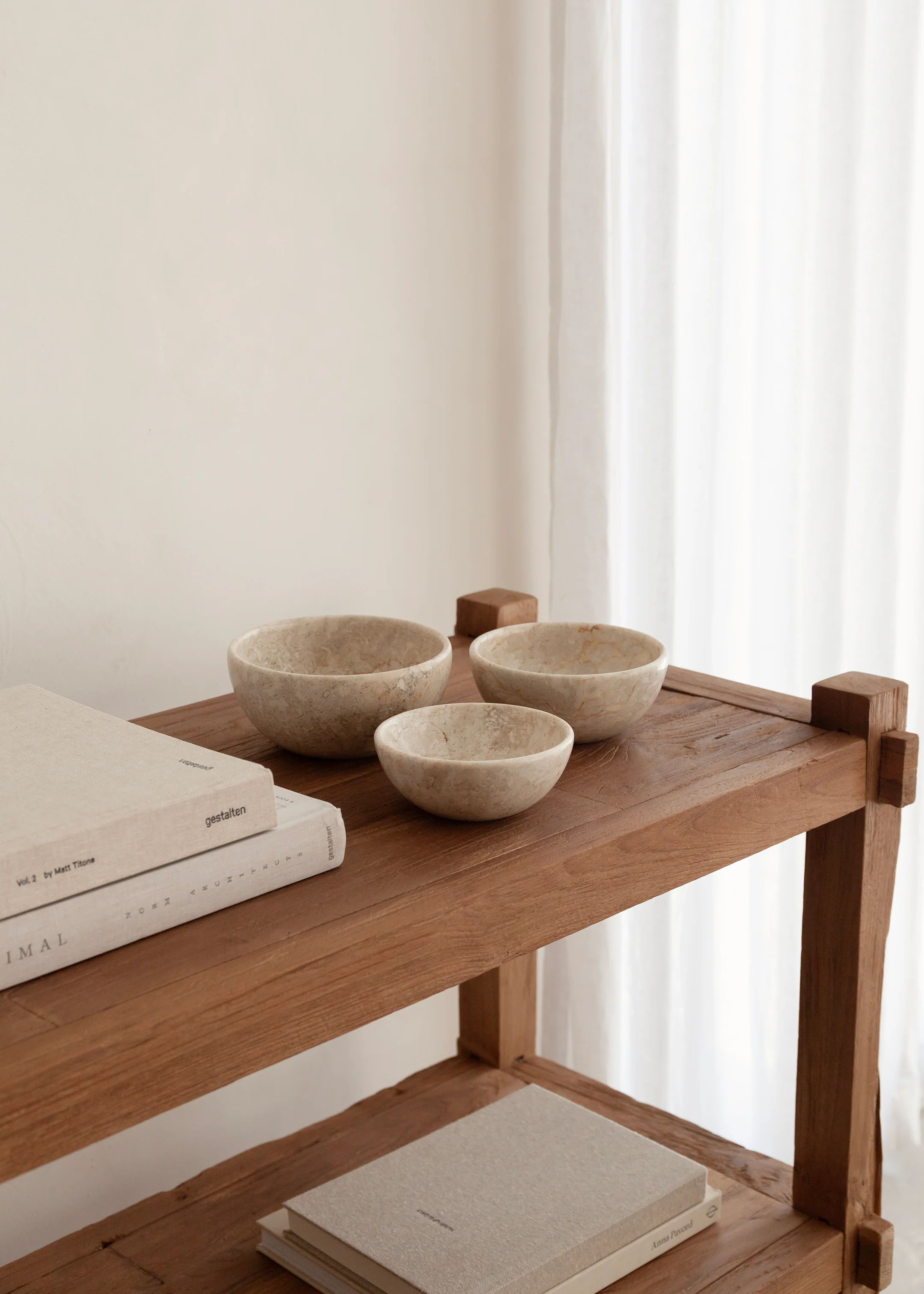 Suki Marble Stacking Bowl Set / Cream - Image 7