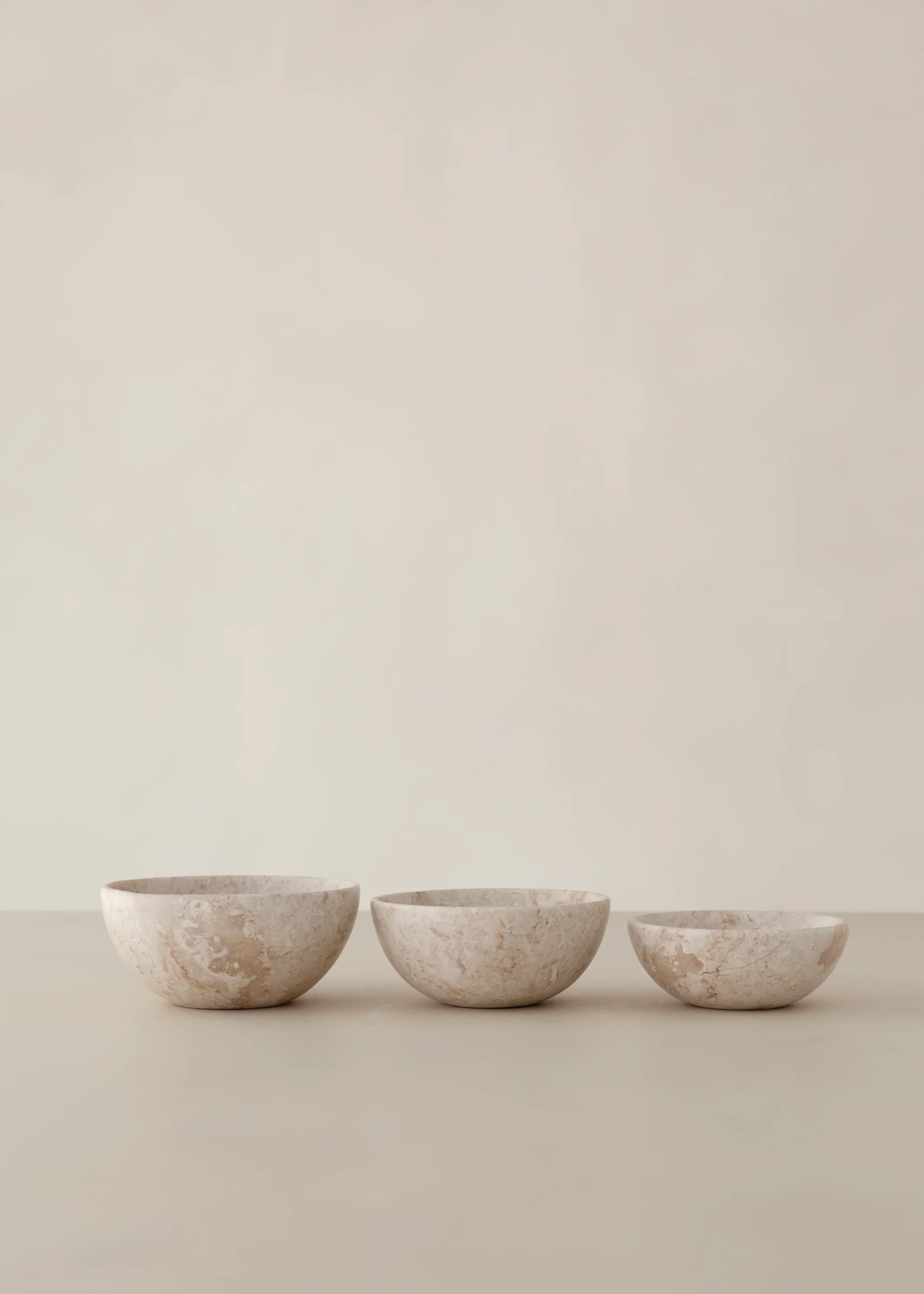 Suki Marble Stacking Bowl Set / Cream - Image 8